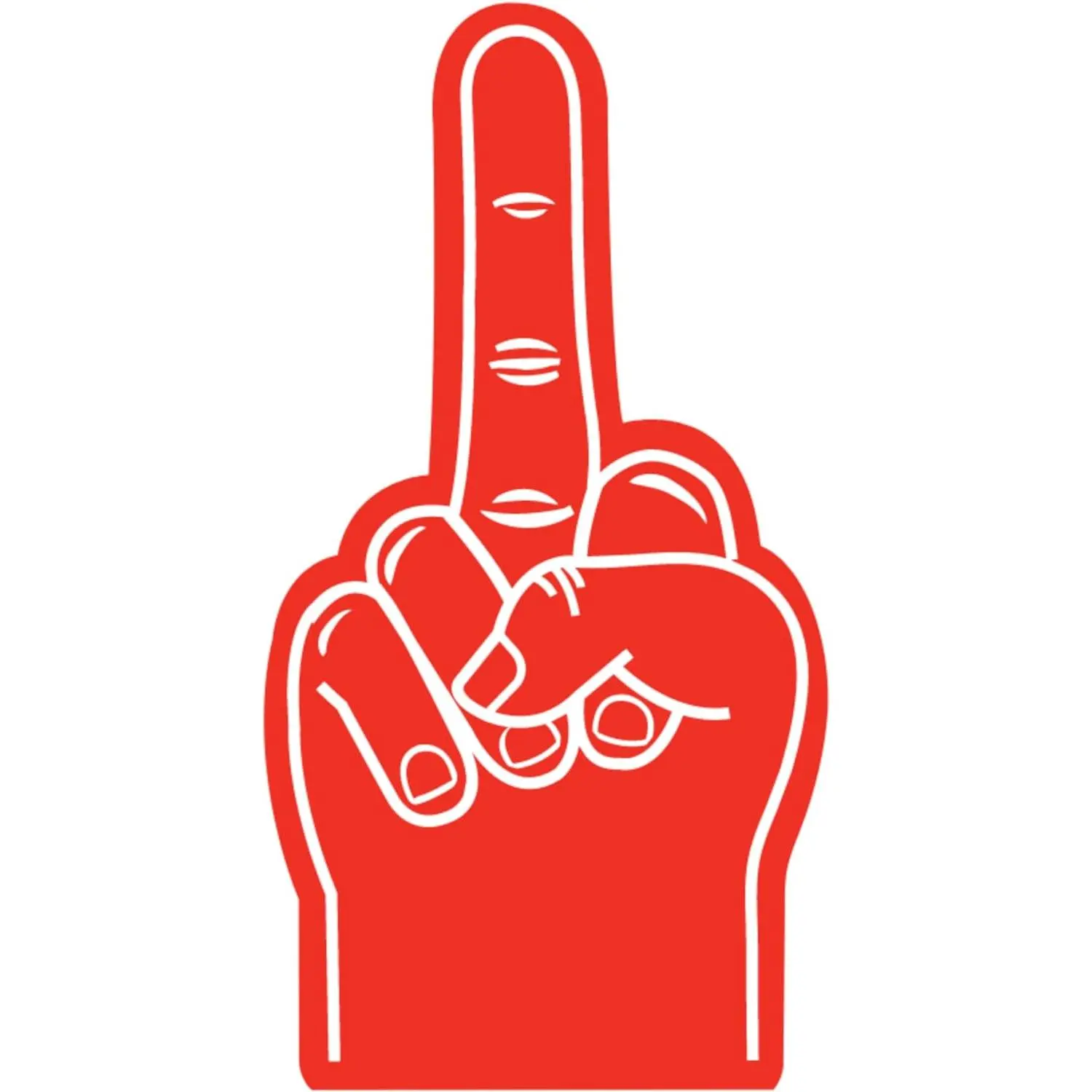 Giant  Finger 17 Inch- Protest  Hand Middle Finger for  Occasions - Cheerleading for  Exciting  Colors use as Celebration Pom Poms for Athletics Local  Events  (Red)