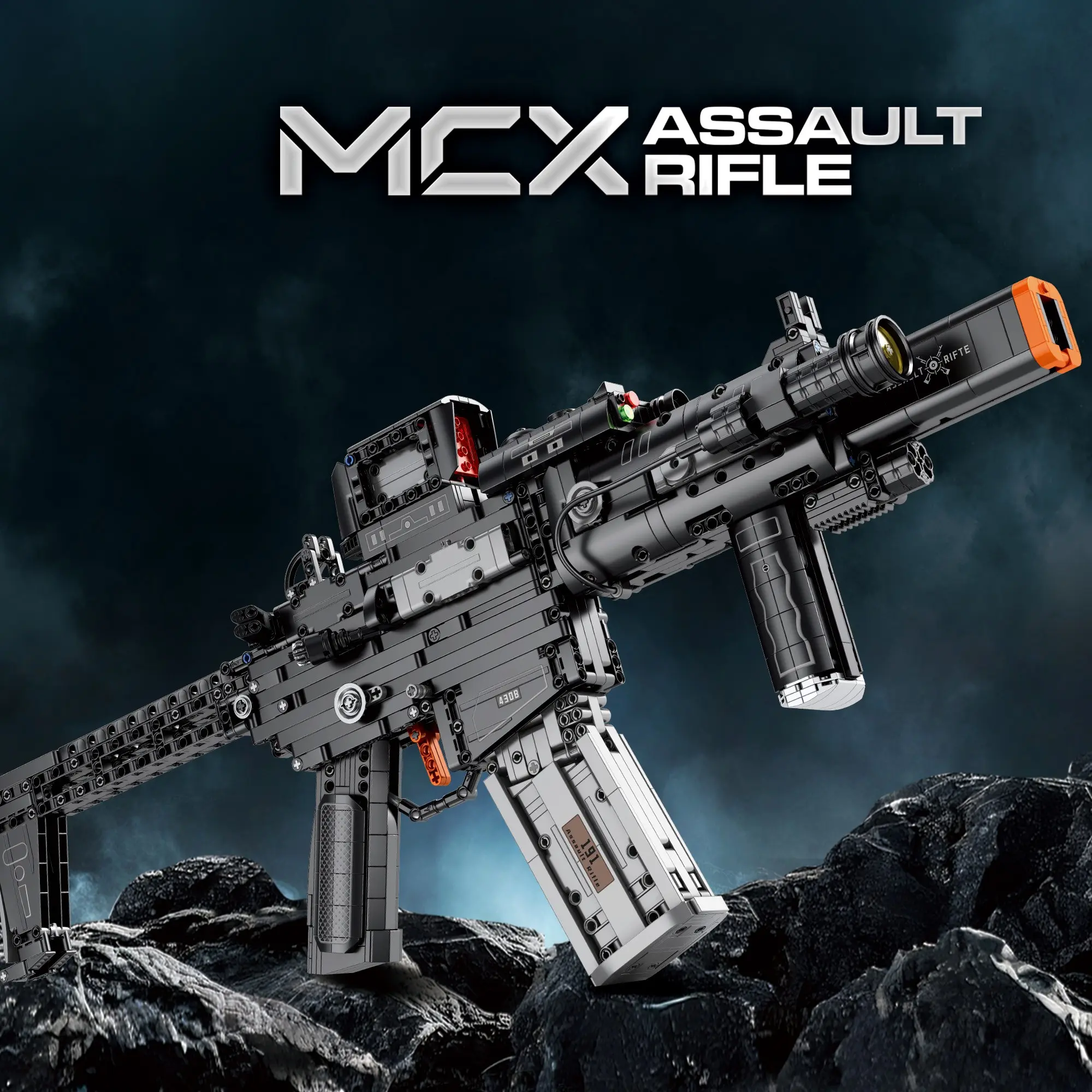 Military Building Blocks Set, Mcx Assault Rifle Model Kit, 1589 Pieces, Movable Structure, Desktop Display, Gift for Boys, Military Enthusiasts