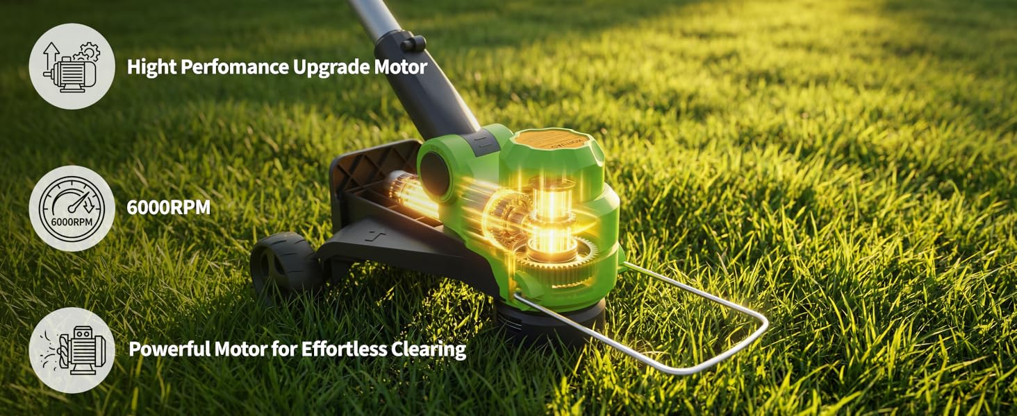 20V Weed Wacker Cordless with 2 x 2.0Ah Batteries & Charger, 12'' Electric Weed Eater String, Grass Trimmer with 8 Replacement Line, Battery Powered String Trimmer for Lawn Yard Patio Garden