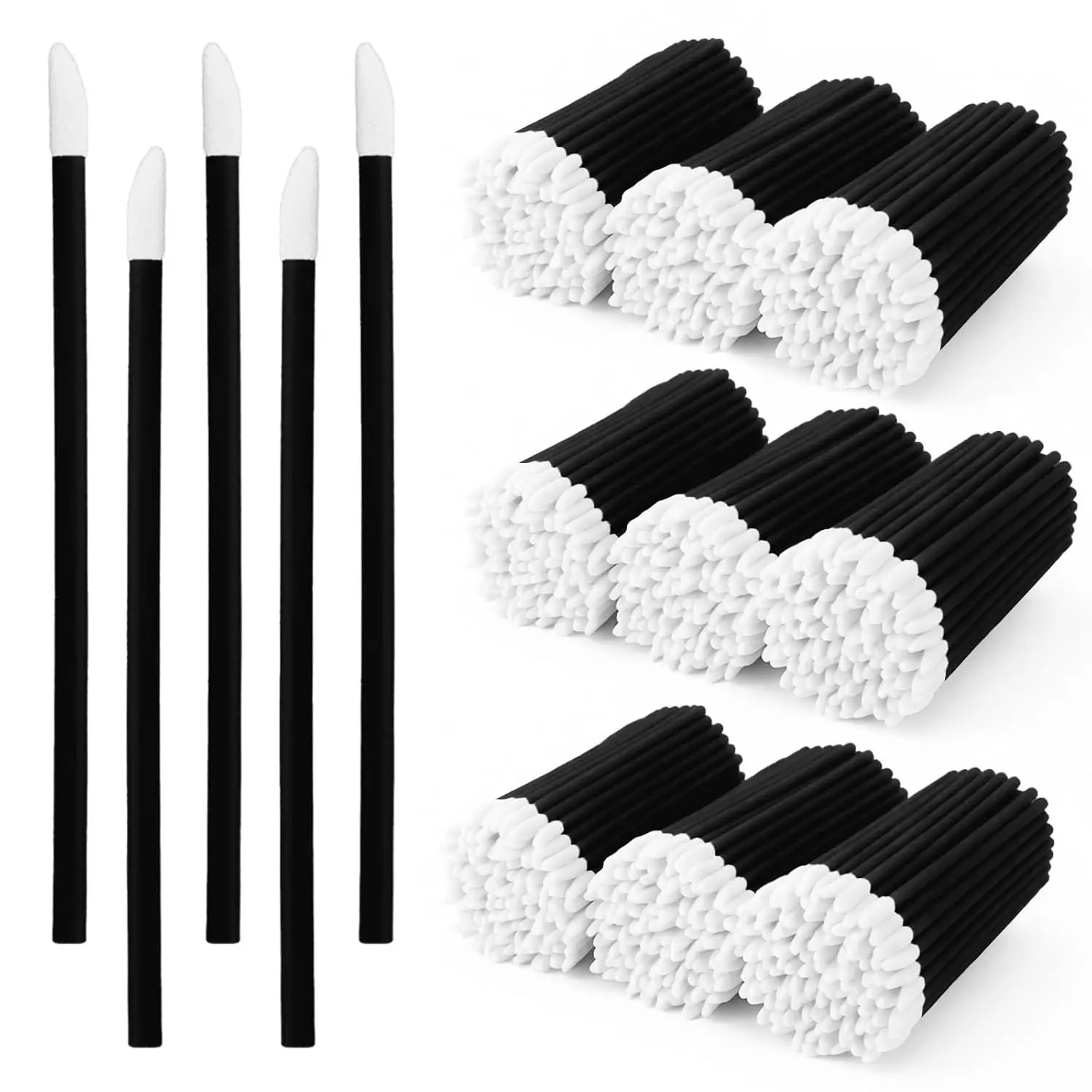 700Pcs Disposable Black Lip Wands Applicators Lint Free Lip Brushes for Lipstick Lip Gloss Tester Makeup Beauty Tools for Women