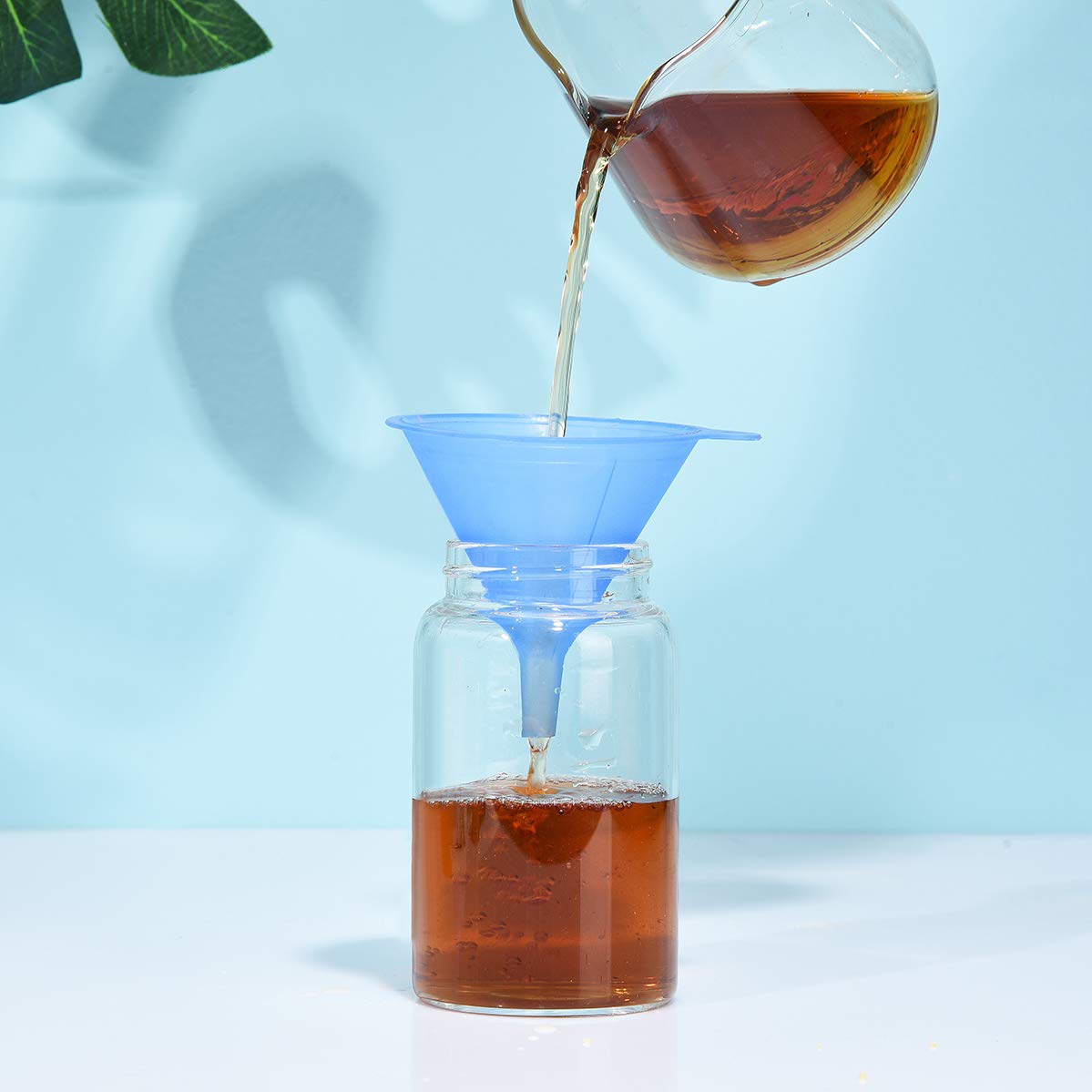 All-Purpose Plastic Funnel Set of 6, Food Grade & BPA Free, Mini/Small/Large Sizes Kitchen Funnels for Filling Bottles