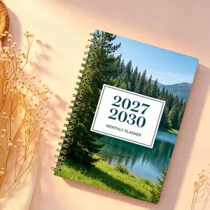 2027-2030 Monthly Planner/Calendar - January 2027 to December 2030, 4-Year Monthly Planner, Green Landscape Themed Cover Design Notebook, Yearly Calendar Planning, Monthly Tabs, 48-Month Calendar, 5.5 x 8.3 Inches Thickened Paper, Elastic Cover, Durable D