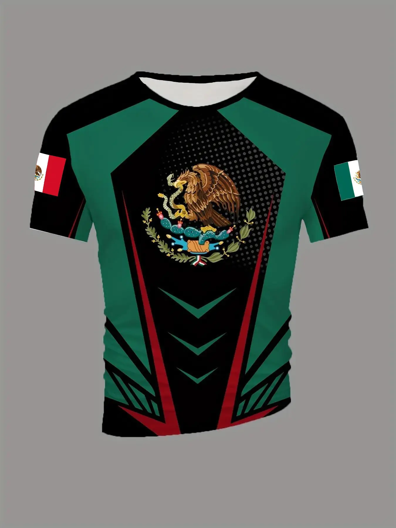 Men's New 3D Printed Columbia Slim Fit T-Shirt, Casual Round Neck Short Sleeve Top, Vibrant Cultural Pattern Design, Streetwear, Street Style