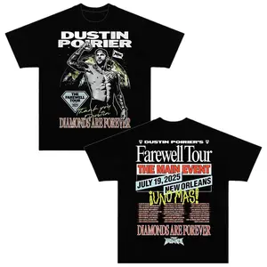 🥊 UFC Dustin Poirier The Farewell Tour 2025 T-Shirt Dustin Poirier Tee Ultimate Fighting Championship Graphic Tee for UFC & Sports Fans Short Sleeve Crew Neck Retro Soft Cotton MMA Shirt Perfect Gift for UFC Fans MMA Fans American Made Fightwear