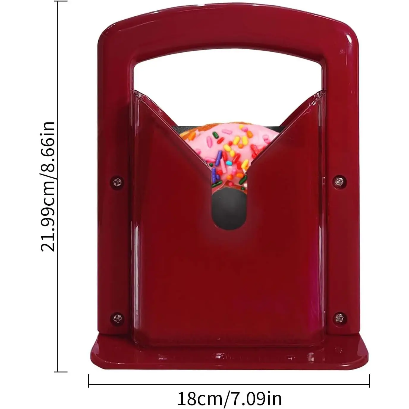 Bagel Slicer, Perfect for Bagels, Safe Grip, Safety Shield, Bagel Cutter Stainless Steel, Universal Slicer (Red)