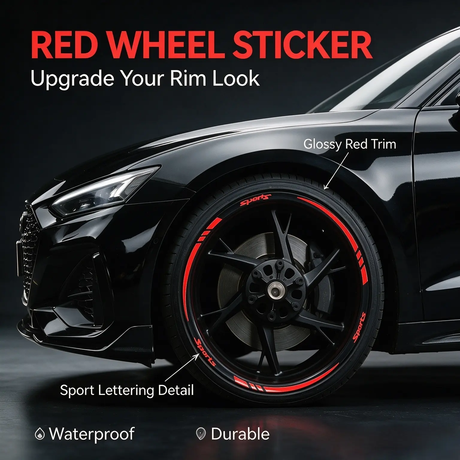 12pcs Car Wheel HUB Decorative Stickers, Motorcycle Wheel HUB Decals, Sporty Logo Pulls, Cool Waterproof Easy Installation