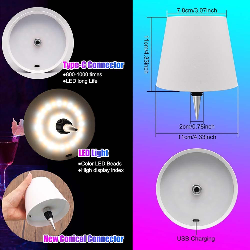 Wireless Bottle Lamp RGB 4000mAh Portable Rechargeable Multicolor LED Wine Bottle Lampshade Lights for Liquor with Touch Dimming Stopper Whiskey Bottle Lamp for Bars Restaurants Parties Home Decor Low Voltage