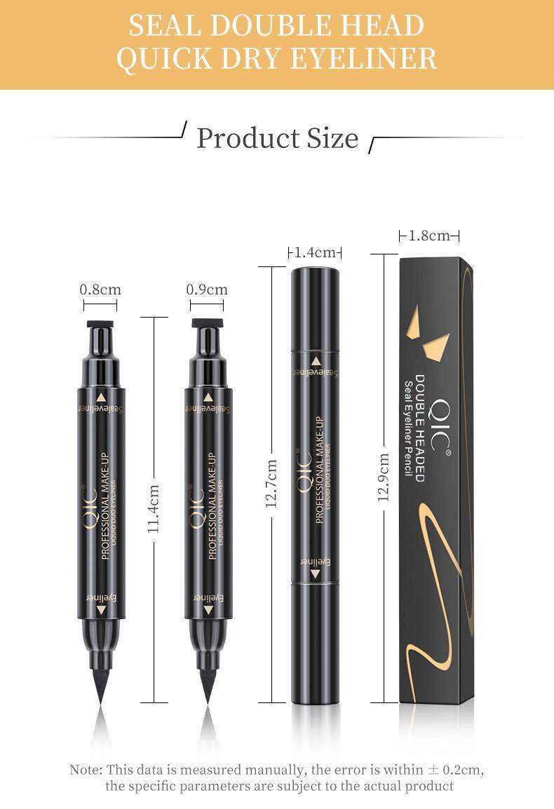 QIC 2-in-1 Stamp Eyeliner Pen | Waterproof & Smudge-Proof | Long-Lasting Winged Eye Makeup