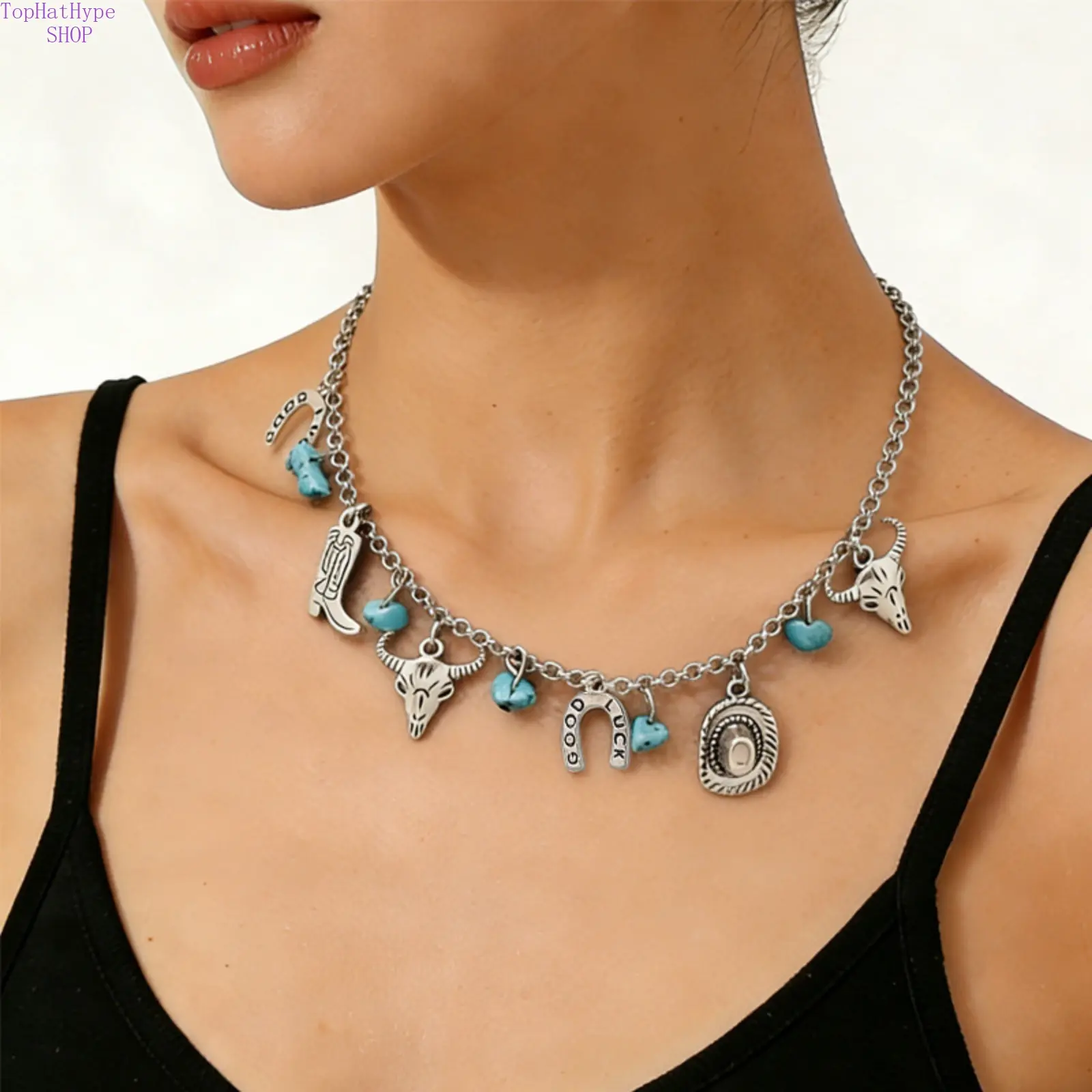Unisex Bohemian Western Leather Layered Charm Combo Set - Stackable Necklace, Bracelet with Cowhead, Boot Pendants for Casual Ethnic Daily Wear