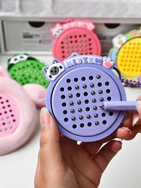 Creative Stress Relief Keychain, Magnetic Drawing Board with Pen, Fun Cute Cat Design, Portable Bag Charm, Perfect Party Gift Idea, Stylish Keychain