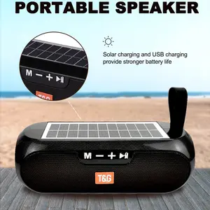 T&g Tg182 Solar Powered Portable Speaker, Bluetooth-compatible Wireless Waterproof Design, Multi-Color Options, Ideal Gift Choice