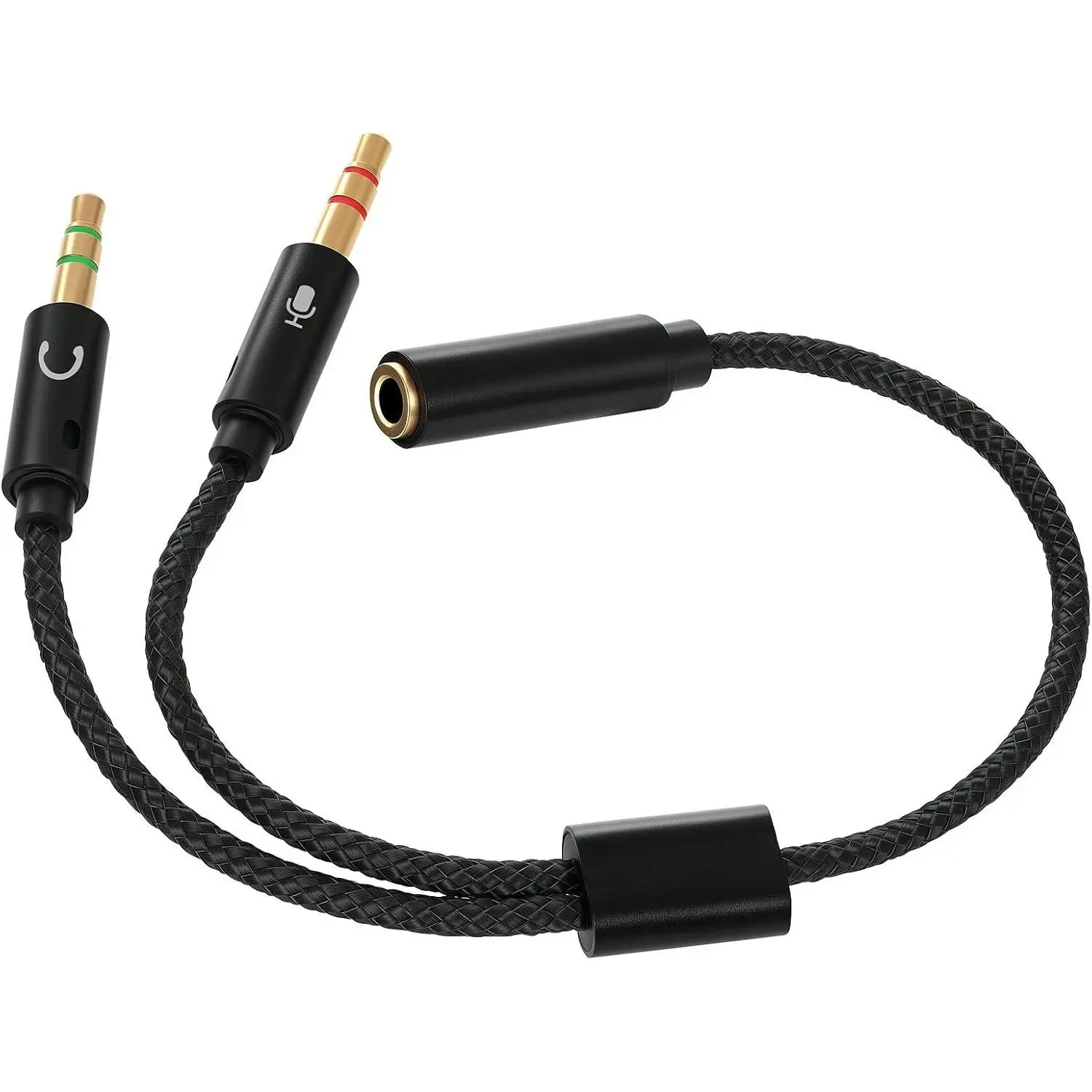 1 count  Headphone Splitter, Gaming Headset to PC Adapter mic input.