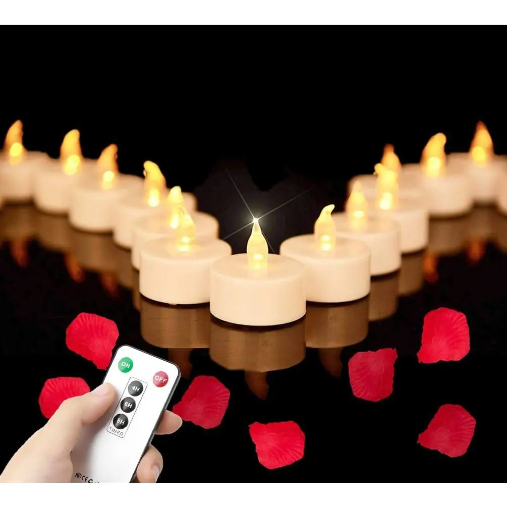 5Pack Flameless LED  Light Candles with Remote Control, Realistic and Bright Flickering Long Lasting 400 Hours, Decorative for Wedding Party  Decoration Christmas Halloween WarmYellow