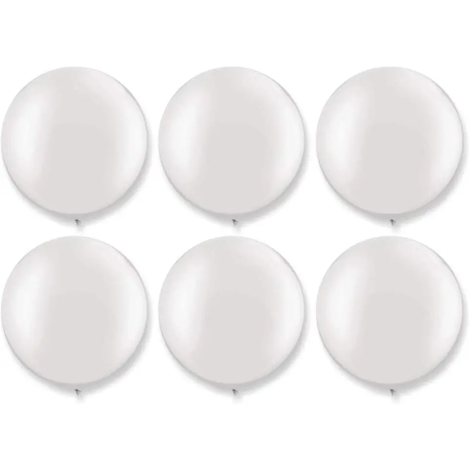 36 Inch Giant White Balloons,  Latex Balloons for Wedding,  Shower, Birthday, Graduation, , Party Decorations,  Helium Quality, 6 Pack
