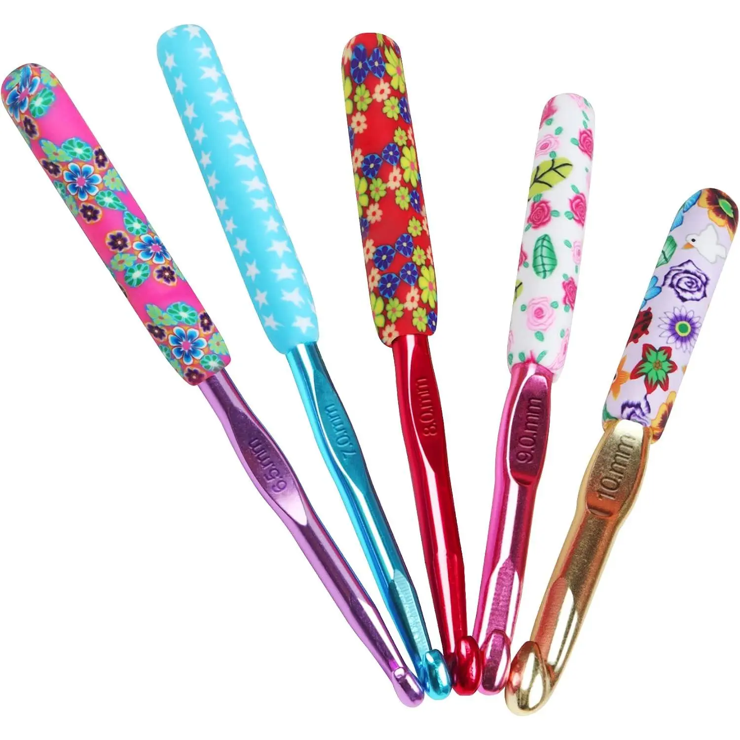 Warm Crochet Hooks Large, 10mm 9mm 8mm 7mm 6.5mm Large Crochet Hooks for Chunky Yarn Blanket Sweater Thick , Big Crochet Kit for  Hands Knitting & Crochet Supplies
