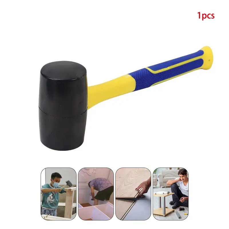 Lightweight rubber installation hammer, hard rubber soft handle, suitable for engineering projects and woodworking installation. Resignation installation of rubber hammer head, bottom plate, woodworking special