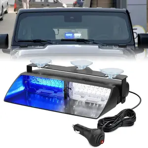 Nilight 8 Inch 16 Leds Windshield Hazard Blue White Strobe Light