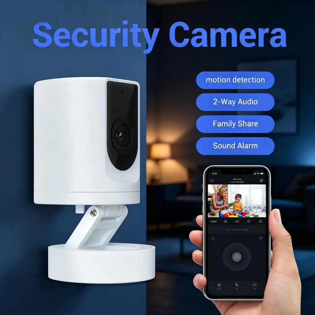 1pc Home Camera, Smart Surveillance, 1080P HD, Infrared Night Vision, Two-Way Audio, WiFi Connection, Supports Alexa, Security Camera Indoor