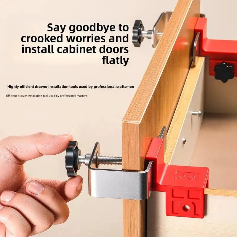 Handle-Free Drawer Auxiliary Locator - 2-in-1 Multifunctional Stainless Steel Cabinet Installation Tool