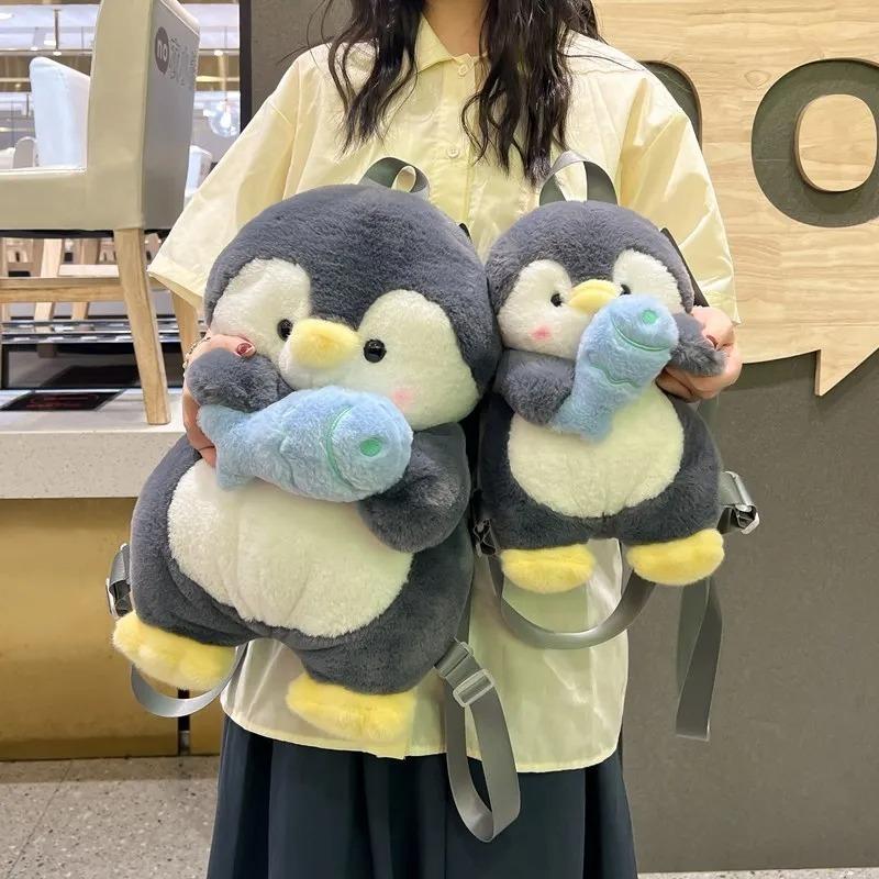 Cute Plush Penguin Backpacks Women Cartoon Fun Shoulder Bag New Trendy Personalized Girl Fashion Rucksack Kawaii Animal Knapsack