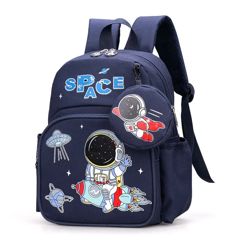 Astronaut Kids Backpack, Cute Cartoon Design, Lightweight Shoulder Bag for Boys and Girls, Ages 3-6, Preschool School Bag