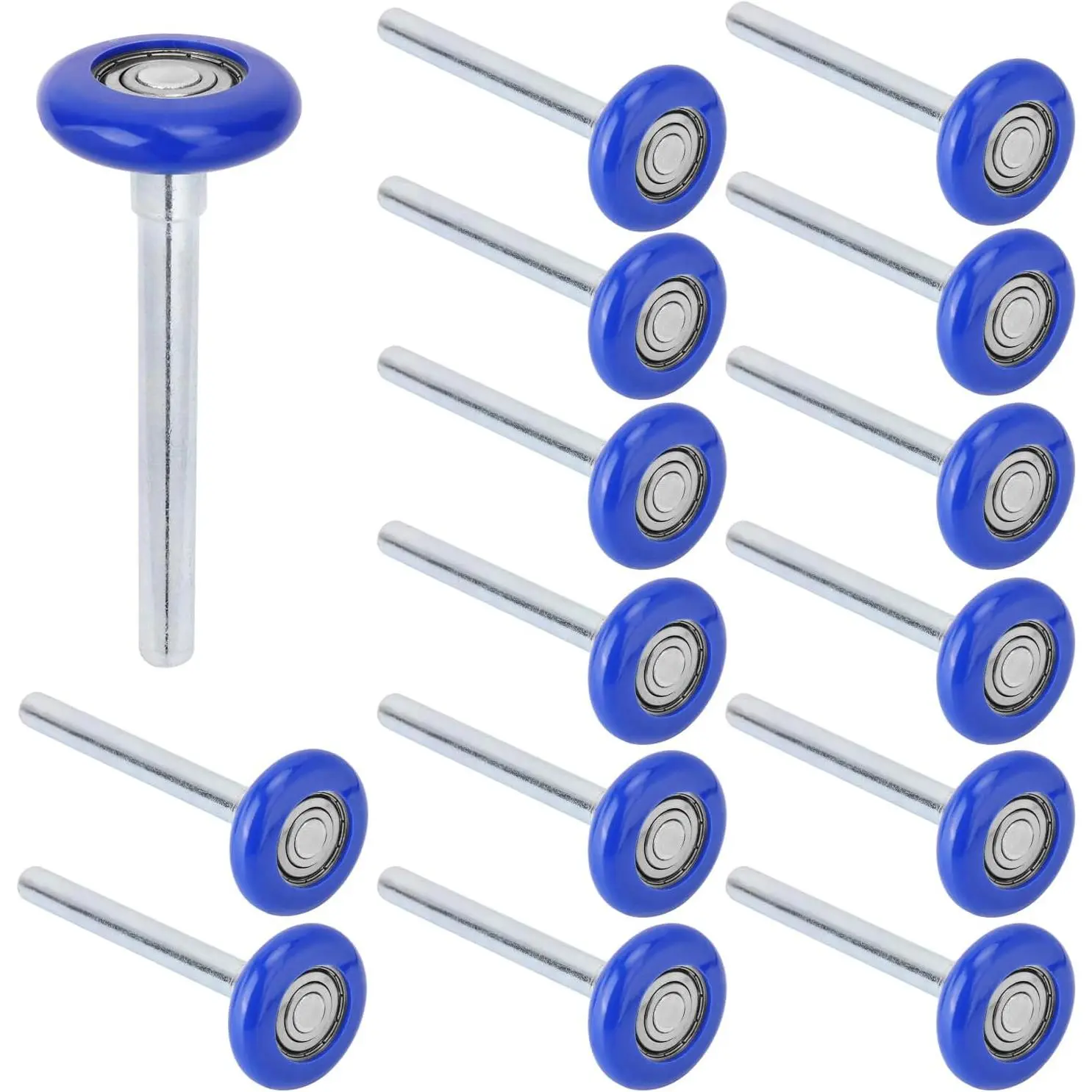15 Pack 1.8 Inch Blue Nylon Garage Door Rollers, Garage Door Rollers , Quiet Garage Door Wheels , Garage Door Roller with 6200 Ball Bearing