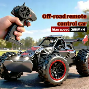 25KM/H High Speed RC Monster Truck, 2.4G Remote, LED Lights & Shock Absorber, Great for Climbing & Drifting, Rechargeable Off-Road Vehicle, Gift for Boys & RC Fans