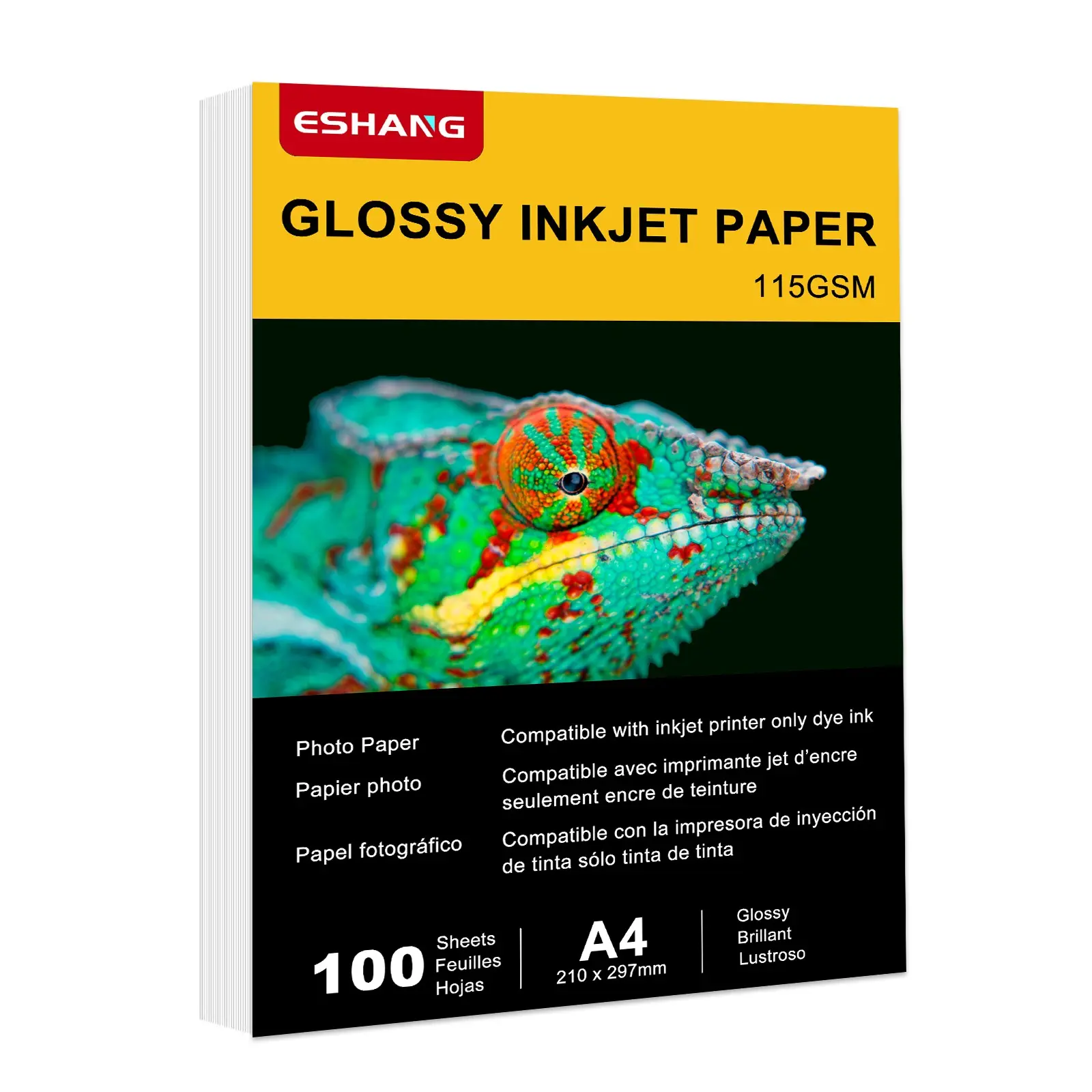 A4 115g High Gloss Photo Paper 100 Sheets, Inkjet Printable Glossy Picture Paper, Ideal for Home Printer Photo Printing