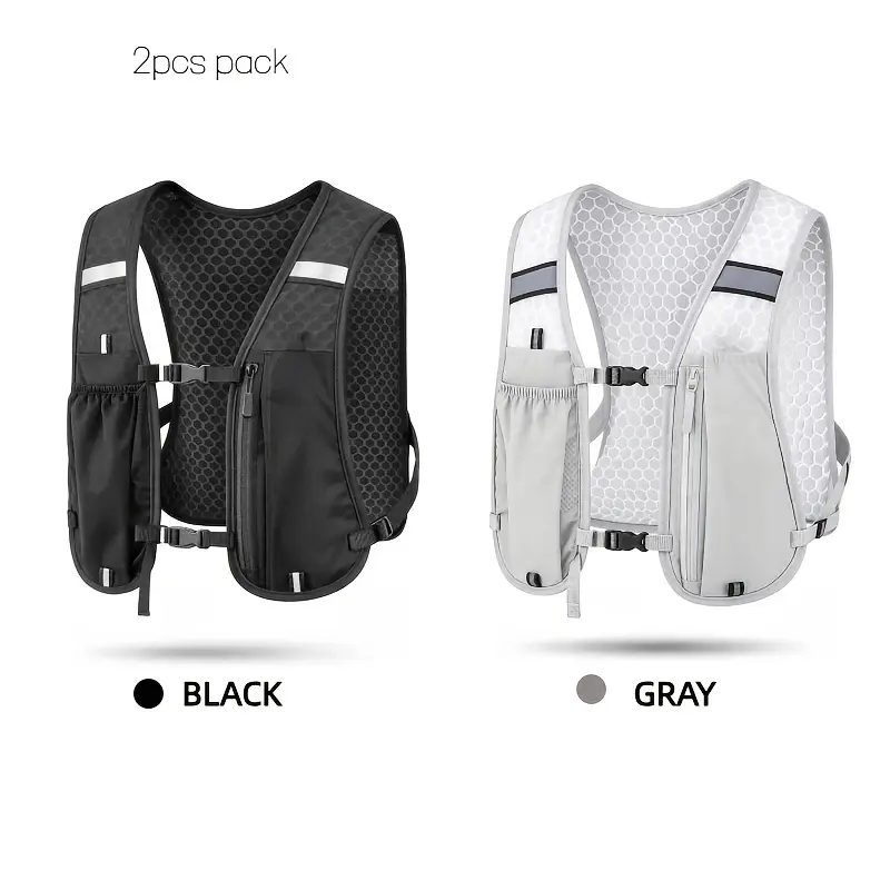 Unisex 120g Lightweight Running Vest - Adjustable Straps, Reflective Details, Phone Holder, Practical Pockets, Marathon Hiking Gear (1 Vest)