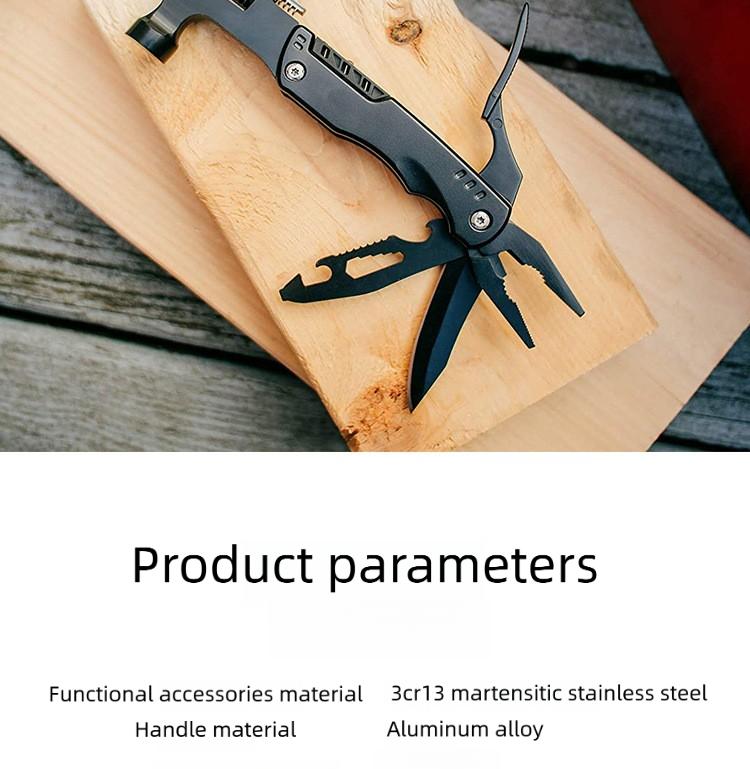 Multifunctional Hammer Pliers Adjustable Wrench Tool for Home Repair Outdoor Camping and Emergency Survival Gear with Portable Durable Design
