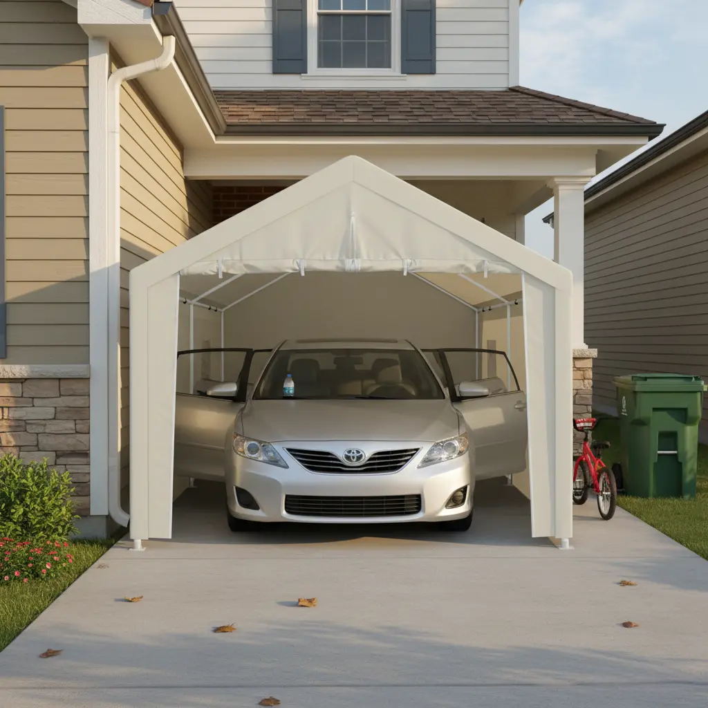 ARCH Heavy Duty Portable Carport Garage Tent 10x30 Outdoor Storage Shelter with Window White Canopy for Vehicle Boat RV Patio Backyard Car Cover Sun Shade Protection, Living Room Table for Sofa Side, Bedroom, Office, Apartment and Home Decor