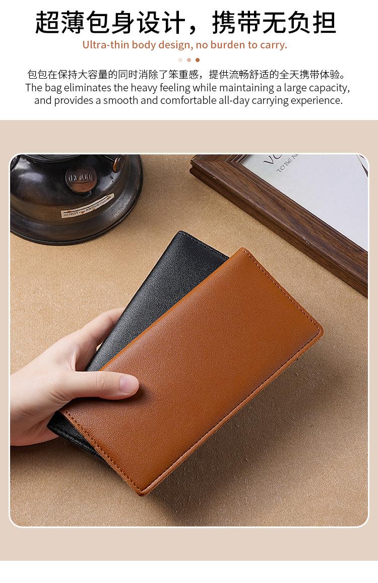 10 Card Slot Slim Long Wallet for Men – RFID PU Leather Bifold with Hidden Cash Compartment, Minimalist Lightweight Wallet for Everyday Carry, Trendy Design la