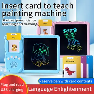 Viral TikTok 2 in 1 Kids LCD Drawing Tablet with Learning Cards, Interactive Early Education Doodle Board All in One, Novelty Screen-Free Educational Toy, Best White Elephant Birthday Gift for All Ages