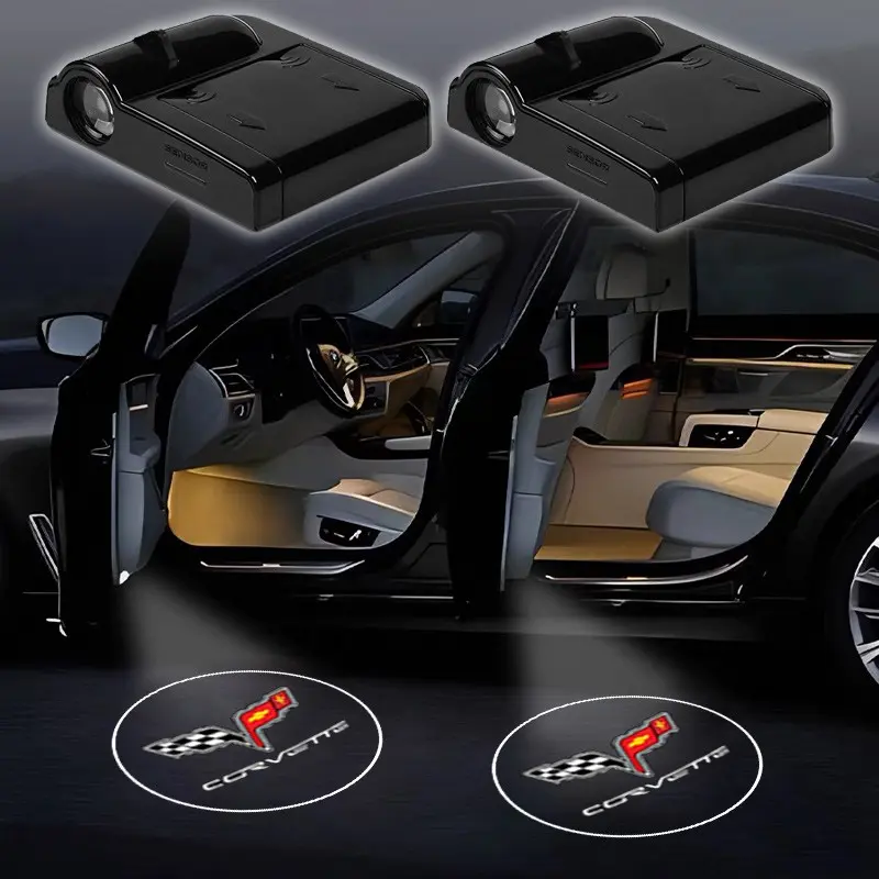 2PC Led Car Door Welcome Light Logo Shadow Projector Laser Lamp for Corvette C1 C2 C3 C4 C5 C5 C6 C7 C6-R C8 Auto Accessories