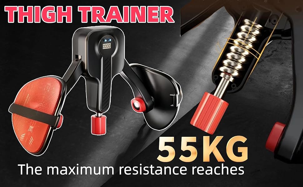 Exercise Thigh Trainer Adjustable Resistance 0-110 lbs, Pelvic Floor Exercise Devices with Leg Straps,Inner Thigh Exerciser for Women Men