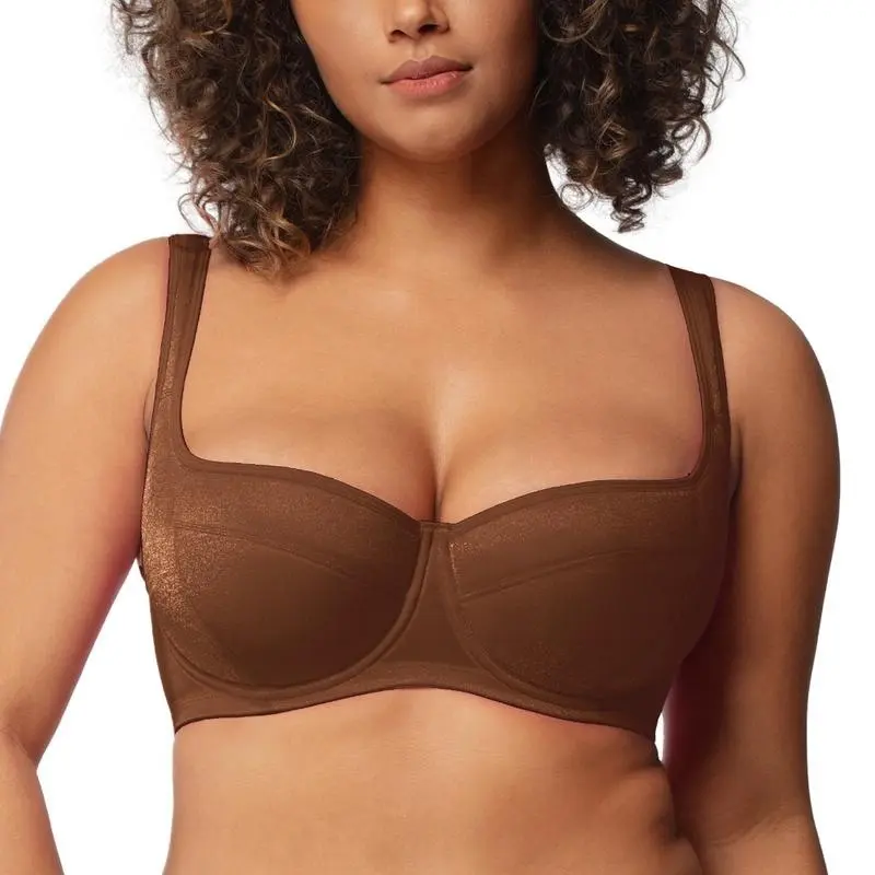 Women's Plus Size Solid Underwire Bra, Supportive Push-Up Design for Comfortable All Seasons Daily Wear