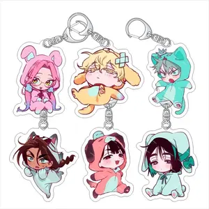 New Hot Korean Cartoon Chibi Keychain, Unisex Backpack Accessory, Luka Ivan Till Mizi Hyuna Sua Role Play Keychain, Fan Collection Gift, Key Chain Cute