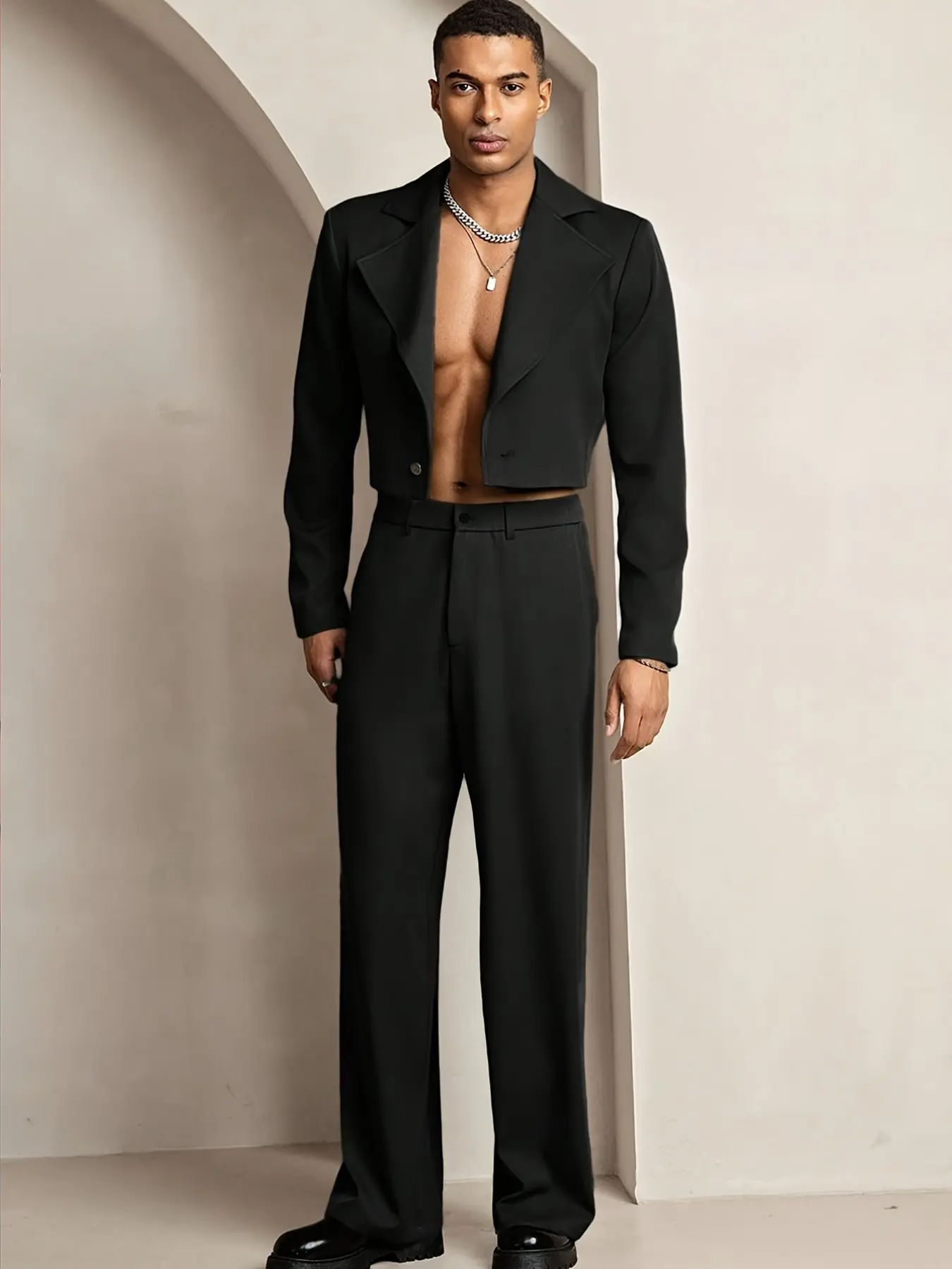 2026 New Men's Casual Suit Set, Short Jacket and Long Pants, Stylish and Comfortable, Perfect for Daily Wear and Special Occasions