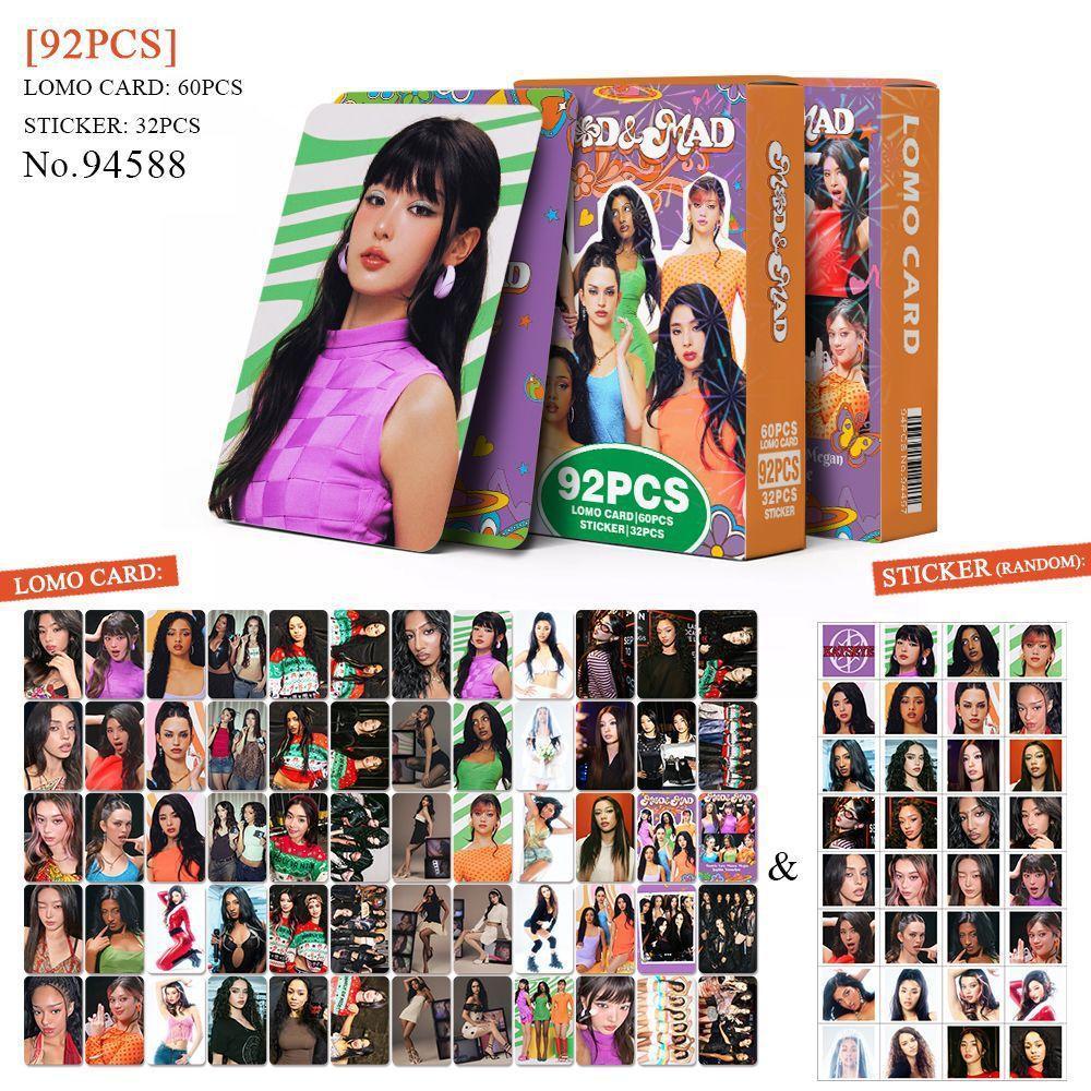 92Pcs/Set Kpop Idol KATSEYE Album Gabriela Lomo Cards LARA DANIELA HD Printd Photocards Stickers MANON MEGAN YOONCHAE Fans Gift