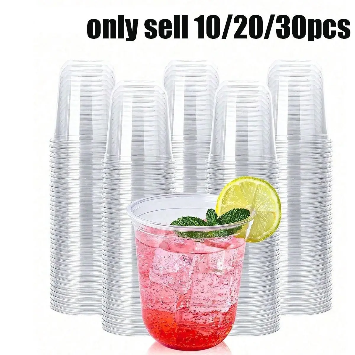 Reusable Plastic Wine Glasses, 12oz Transparent Classic Cups, 10/20/30 Pack, Ideal for Meetings, Weddings, Birthdays, Christmas Parties