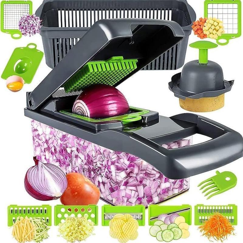 14 in 1 Multifunctional Vegetable Chopper, Garlic Chopper, Onion Potato Grater,Vegetable Cutting Machine,Kitchen Accessories Utensils