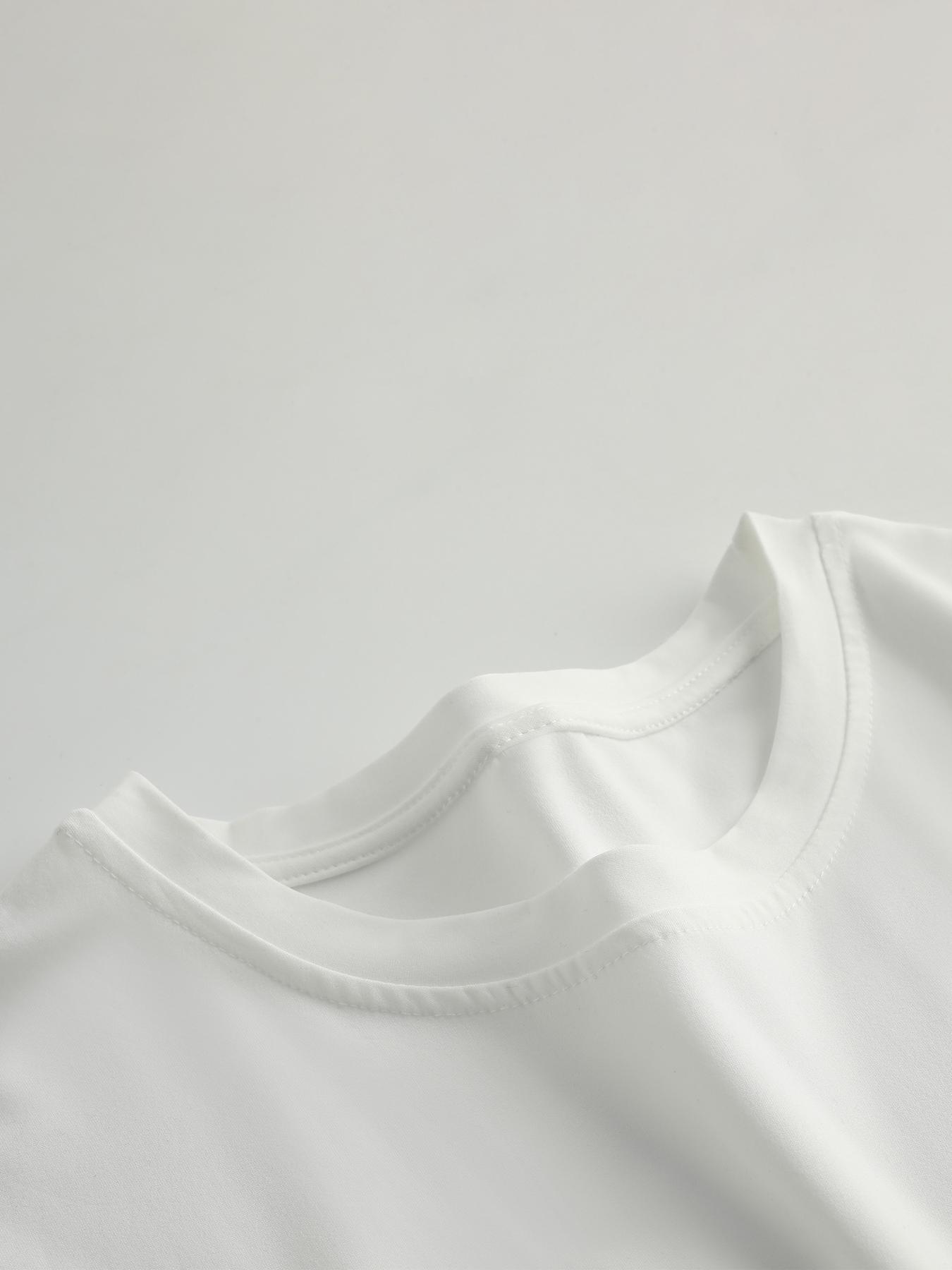 Women's Slim Fit Round Neck Long Sleeve Elastic Cropped Tee, Sexy Crop Top for Fall, Fashionable Ladies' Long Sleeve Shirt