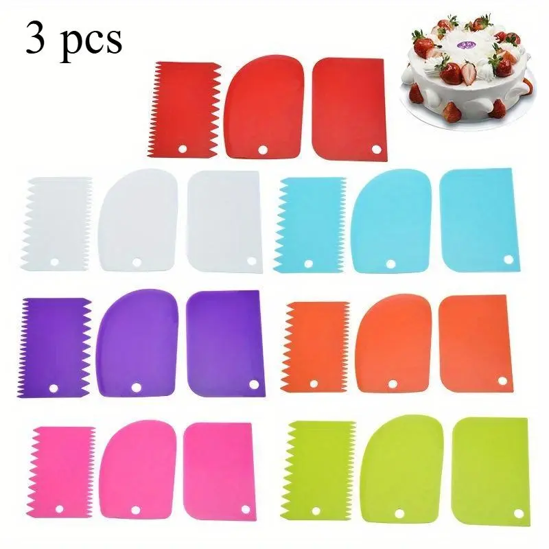 Dough Cutter, Cake Slicer, Multicolor Baking Tool, Scraper, Cake Blade, Silicone Spatula Baking & Pastry Tools