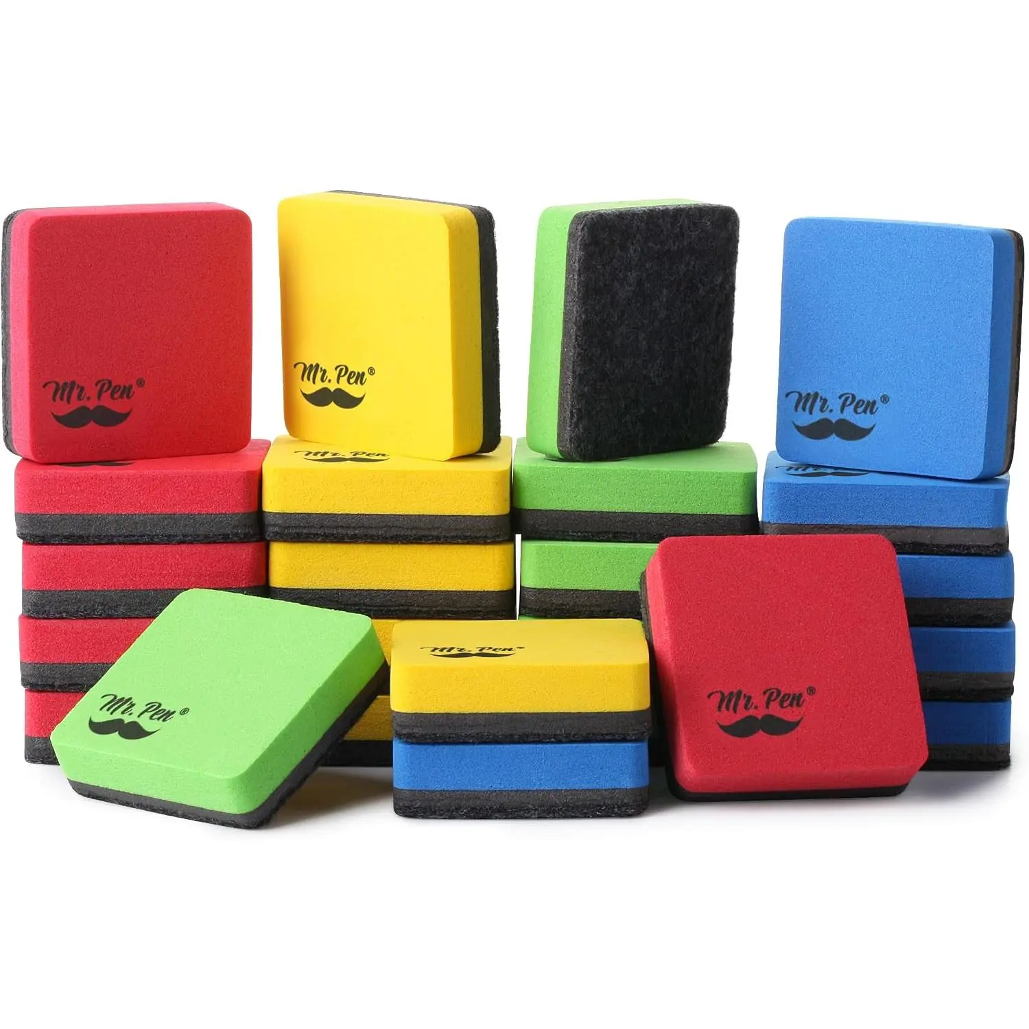 - Mini  Dry Erase Erasers, 2" x 2", 24 Pack | Colorful Small  Whiteboard Dry Erase Erasers Bulk for , Teachers, Students and Classroom Supplies
