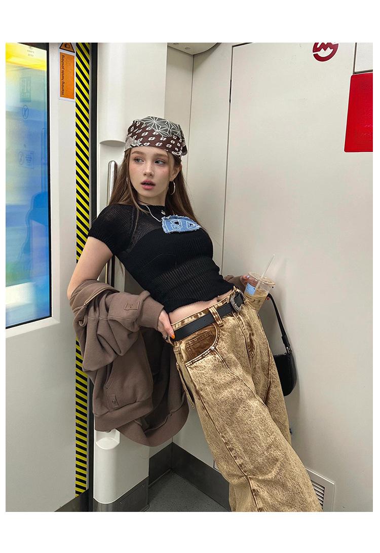 Vintage y2k millennial hottie headscarf female personality trend hip hop street dance square scarf popular accessories