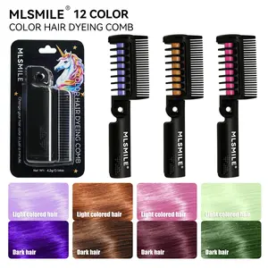 12 colors temporary hair chalk comb,kids party hair makeup,cosplay hair highlight,wash out hair dye,festival hair accessory,non-toxic hair color pen,temporary hair highlight stick