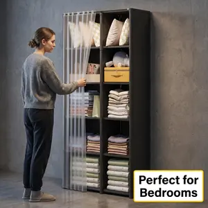 Say goodbye to dusty clothes & books! This dustproof wardrobe + bookshelf combo fits perfectly in my small bedroom. Watch how I organize everything in one sleek cabinet.#bedroommakeover #smallspacehack
