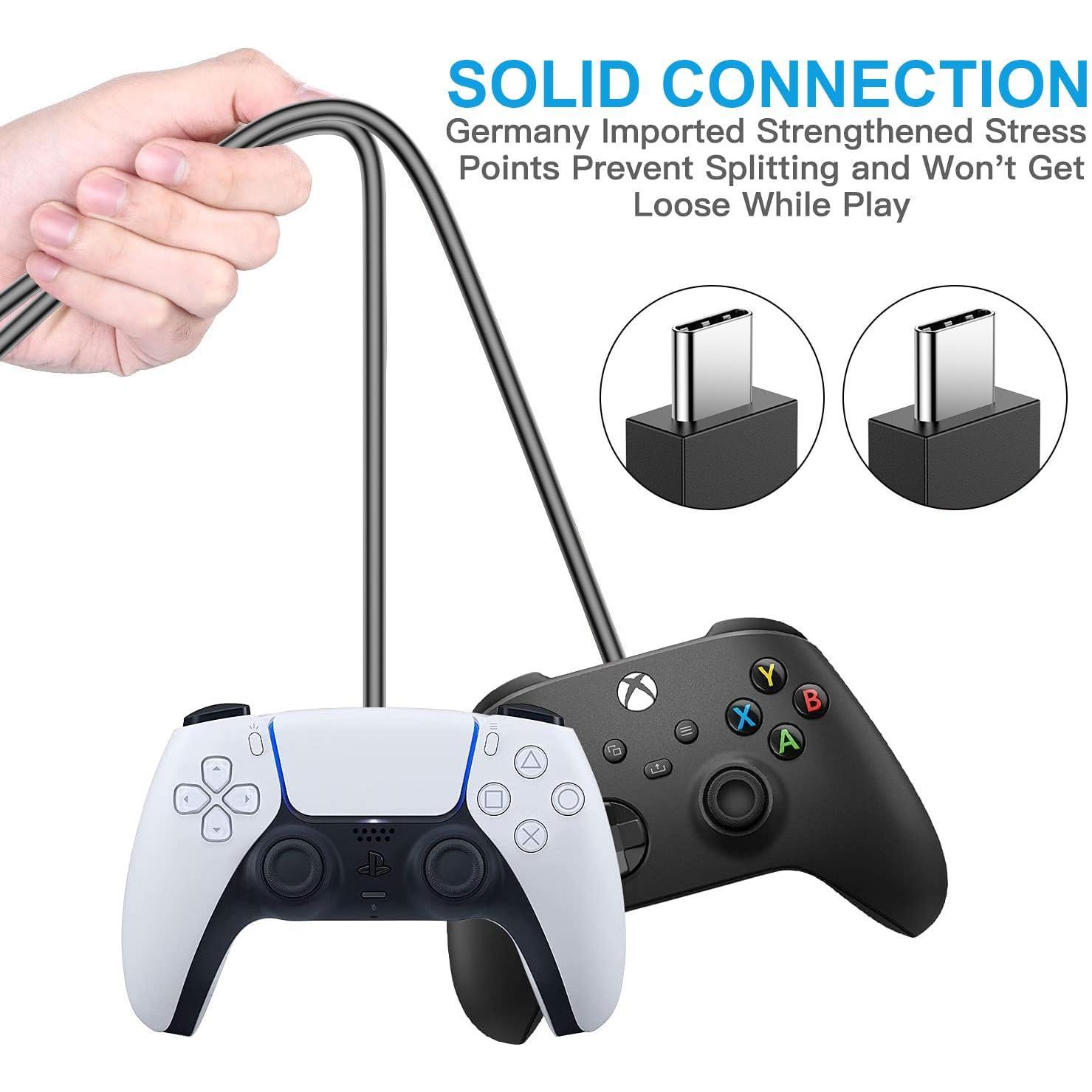 PS5 Controller Charger - 2 Pack 5FT OEM  3A Fast   USB C to USB C Data Cord Wire Accessories for  5 DualSense,  Series S X Core, Elite Series 2,  Controller