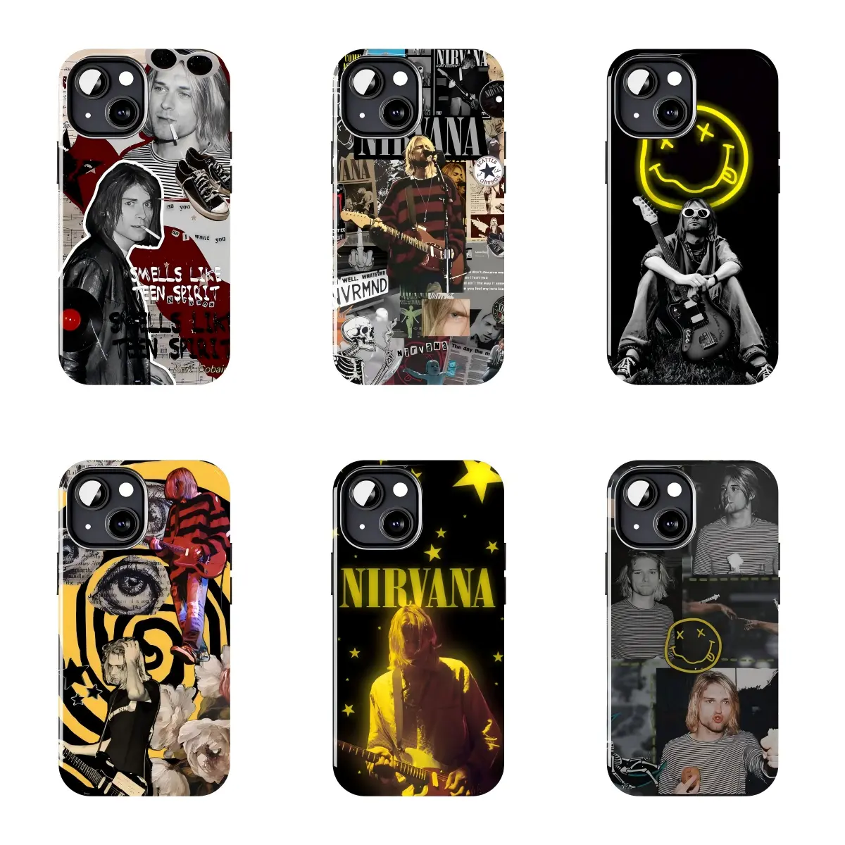 Nirvana Kurt Cobain Grunge Durable Smartphone Case - Protective Phone Protector Cover, Casing for Rock Fans, Compatible with iPhone 11-17 Pro Max/Plus, Samsung Galaxy S23-25