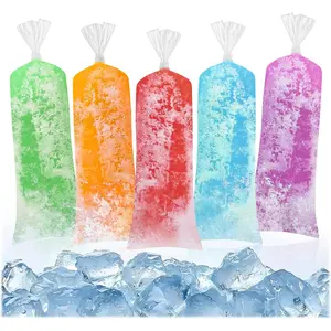 Ice Pop Bags - 100 count 4x12 Inch Clear Disposable Freeze Pop Sleeves, Plastic Ice Candy Tubes for DIY, Homemade Frozen , Juice, Yogurt, Icy Sticks, Summer Party Supplies
